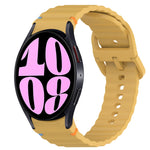Welliges genähtes Schnellverschluss-Silikon-Uhrenarmband, für Samsung Galaxy Watch 6 44mm, für Samsung Galaxy Watch 6 40mm, für Samsung Galaxy Watch 6 Classic 43mm, für Samsung Galaxy Watch 5 Pro Golf Edition