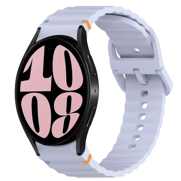 Welliges genähtes Schnellverschluss-Silikon-Uhrenarmband, für Samsung Galaxy Watch 6 44mm, für Samsung Galaxy Watch 6 40mm, für Samsung Galaxy Watch 6 Classic 43mm, für Samsung Galaxy Watch 5 Pro Golf Edition