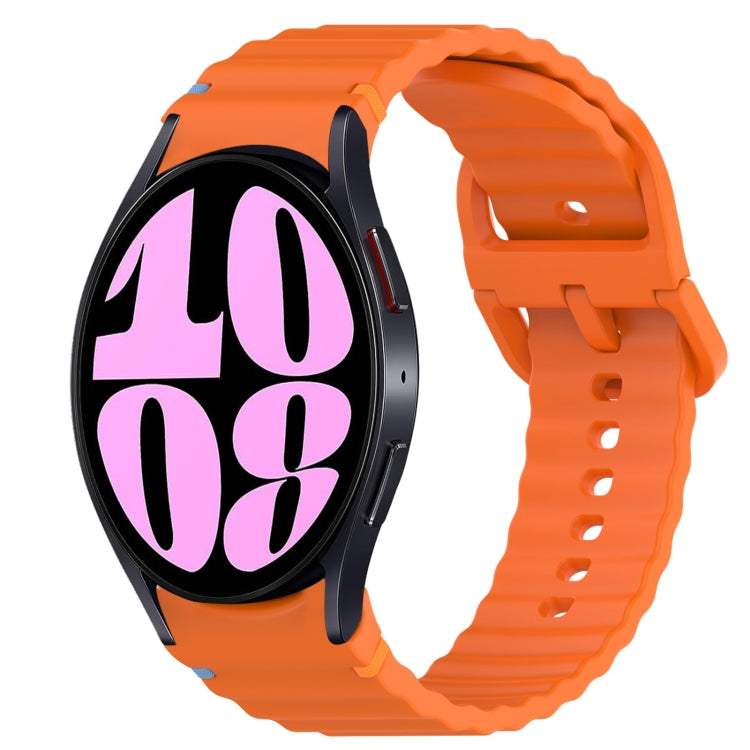 Welliges genähtes Schnellverschluss-Silikon-Uhrenarmband, für Samsung Galaxy Watch 6 44mm, für Samsung Galaxy Watch 6 40mm, für Samsung Galaxy Watch 6 Classic 43mm, für Samsung Galaxy Watch 5 Pro Golf Edition