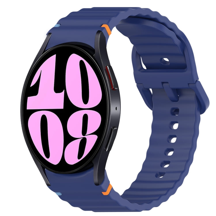 Welliges genähtes Schnellverschluss-Silikon-Uhrenarmband, für Samsung Galaxy Watch 6 44mm, für Samsung Galaxy Watch 6 40mm, für Samsung Galaxy Watch 6 Classic 43mm, für Samsung Galaxy Watch 5 Pro Golf Edition