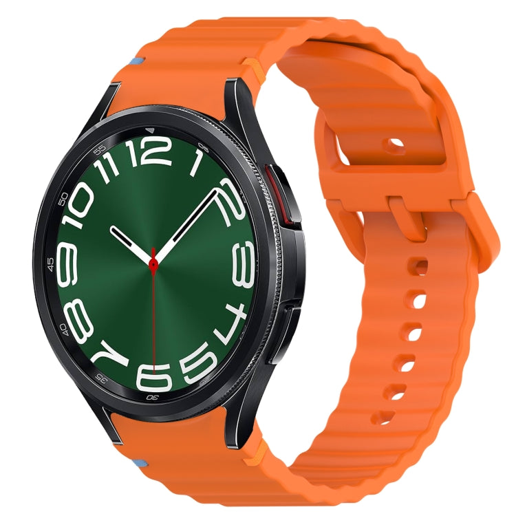 Welliges genähtes Schnellverschluss-Silikon-Uhrenarmband, für Samsung Galaxy Watch FE 40mm, für Samsung Galaxy Watch 7 44mm, für Samsung Galaxy Watch 7 40mm, für Samsung Galaxy Watch 6 Classic 47mm