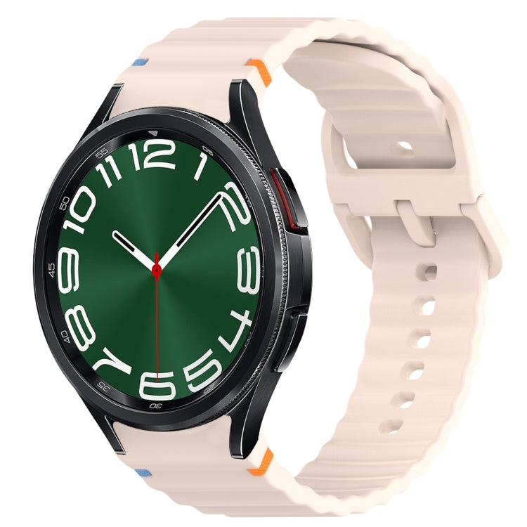 Welliges genähtes Schnellverschluss-Silikon-Uhrenarmband, für Samsung Galaxy Watch FE 40mm, für Samsung Galaxy Watch 7 44mm, für Samsung Galaxy Watch 7 40mm, für Samsung Galaxy Watch 6 Classic 47mm