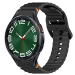 Welliges genähtes Schnellverschluss-Silikon-Uhrenarmband, für Samsung Galaxy Watch FE 40mm, für Samsung Galaxy Watch 7 44mm, für Samsung Galaxy Watch 7 40mm, für Samsung Galaxy Watch 6 Classic 47mm