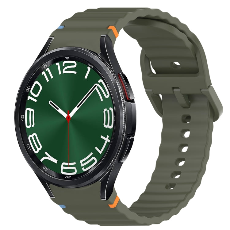 Welliges genähtes Schnellverschluss-Silikon-Uhrenarmband, für Samsung Galaxy Watch FE 40mm, für Samsung Galaxy Watch 7 44mm, für Samsung Galaxy Watch 7 40mm, für Samsung Galaxy Watch 6 Classic 47mm