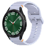 Welliges genähtes Schnellverschluss-Silikon-Uhrenarmband, für Samsung Galaxy Watch FE 40mm, für Samsung Galaxy Watch 7 44mm, für Samsung Galaxy Watch 7 40mm, für Samsung Galaxy Watch 6 Classic 47mm
