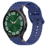 Welliges genähtes Schnellverschluss-Silikon-Uhrenarmband, für Samsung Galaxy Watch FE 40mm, für Samsung Galaxy Watch 7 44mm, für Samsung Galaxy Watch 7 40mm, für Samsung Galaxy Watch 6 Classic 47mm