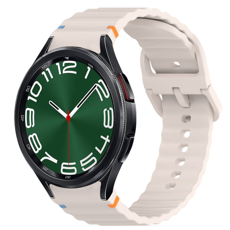 Welliges genähtes Schnellverschluss-Silikon-Uhrenarmband, für Samsung Galaxy Watch FE 40mm, für Samsung Galaxy Watch 7 44mm, für Samsung Galaxy Watch 7 40mm, für Samsung Galaxy Watch 6 Classic 47mm
