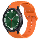 Welliges genähtes Schnellverschluss-Silikon-Uhrenarmband, für Samsung Galaxy Watch 6 44mm, für Samsung Galaxy Watch 6 40mm, für Samsung Galaxy Watch 6 Classic 43mm, für Samsung Galaxy Watch 5 Pro Golf Edition