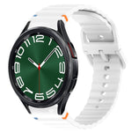 Welliges genähtes Schnellverschluss-Silikon-Uhrenarmband, für Samsung Galaxy Watch 6 44mm, für Samsung Galaxy Watch 6 40mm, für Samsung Galaxy Watch 6 Classic 43mm, für Samsung Galaxy Watch 5 Pro Golf Edition