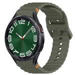 Welliges genähtes Schnellverschluss-Silikon-Uhrenarmband, für Samsung Galaxy Watch 6 44mm, für Samsung Galaxy Watch 6 40mm, für Samsung Galaxy Watch 6 Classic 43mm, für Samsung Galaxy Watch 5 Pro Golf Edition