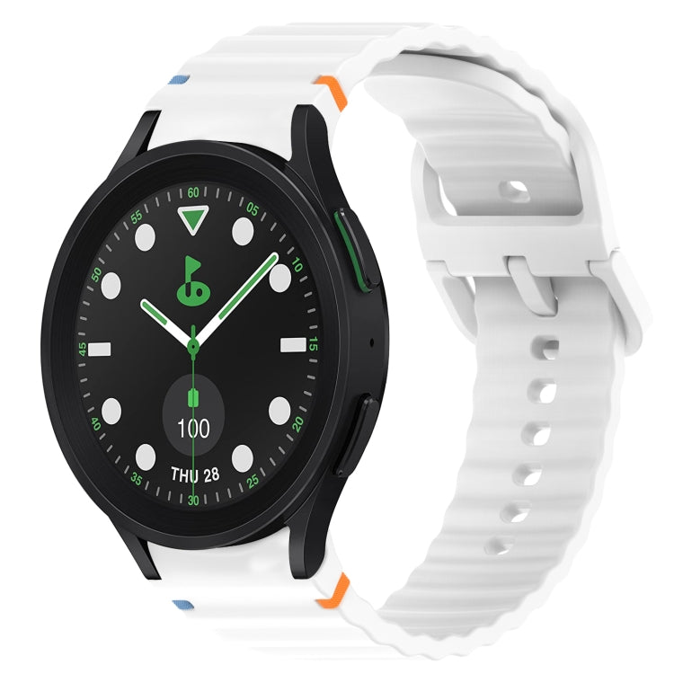 Welliges genähtes Schnellverschluss-Silikon-Uhrenarmband, für Samsung Galaxy Watch 6 44mm, für Samsung Galaxy Watch 6 40mm, für Samsung Galaxy Watch 6 Classic 43mm, für Samsung Galaxy Watch 5 Pro Golf Edition