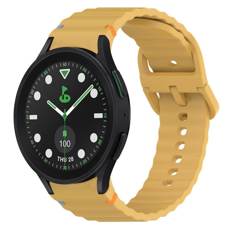 Welliges genähtes Schnellverschluss-Silikon-Uhrenarmband, für Samsung Galaxy Watch 6 44mm, für Samsung Galaxy Watch 6 40mm, für Samsung Galaxy Watch 6 Classic 43mm, für Samsung Galaxy Watch 5 Pro Golf Edition