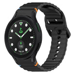 Welliges genähtes Schnellverschluss-Silikon-Uhrenarmband, für Samsung Galaxy Watch 6 44mm, für Samsung Galaxy Watch 6 40mm, für Samsung Galaxy Watch 6 Classic 43mm, für Samsung Galaxy Watch 5 Pro Golf Edition