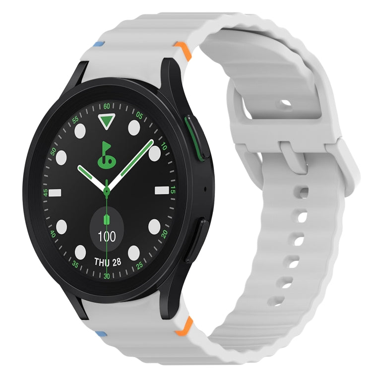 Welliges genähtes Schnellverschluss-Silikon-Uhrenarmband, für Samsung Galaxy Watch 6 44mm, für Samsung Galaxy Watch 6 40mm, für Samsung Galaxy Watch 6 Classic 43mm, für Samsung Galaxy Watch 5 Pro Golf Edition
