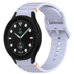 Welliges genähtes Schnellverschluss-Silikon-Uhrenarmband, für Samsung Galaxy Watch 6 44mm, für Samsung Galaxy Watch 6 40mm, für Samsung Galaxy Watch 6 Classic 43mm, für Samsung Galaxy Watch 5 Pro Golf Edition
