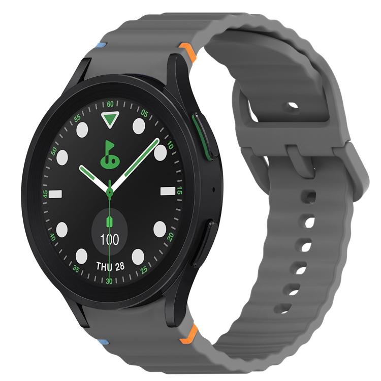 Welliges genähtes Schnellverschluss-Silikon-Uhrenarmband, für Samsung Galaxy Watch 6 44mm, für Samsung Galaxy Watch 6 40mm, für Samsung Galaxy Watch 6 Classic 43mm, für Samsung Galaxy Watch 5 Pro Golf Edition