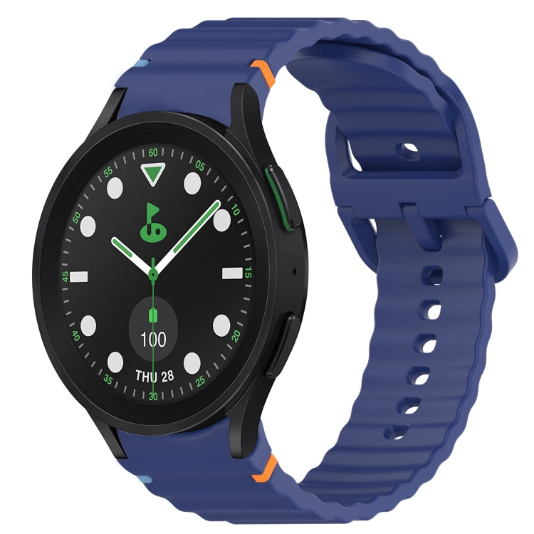 Welliges genähtes Schnellverschluss-Silikon-Uhrenarmband, für Samsung Galaxy Watch 6 44mm, für Samsung Galaxy Watch 6 40mm, für Samsung Galaxy Watch 6 Classic 43mm, für Samsung Galaxy Watch 5 Pro Golf Edition