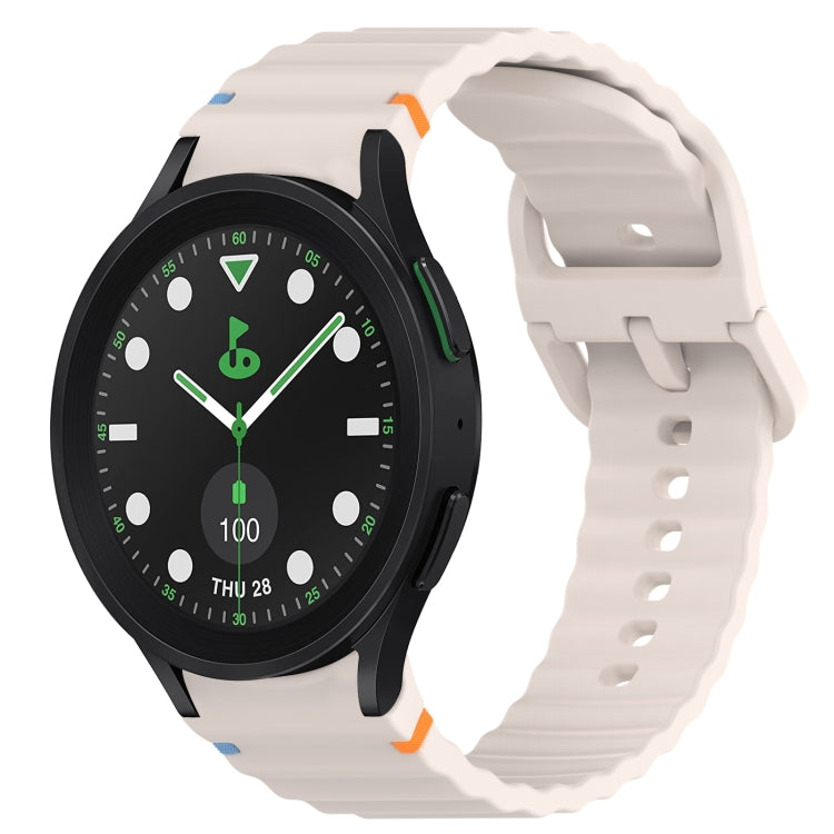 Welliges genähtes Schnellverschluss-Silikon-Uhrenarmband, für Samsung Galaxy Watch 6 44mm, für Samsung Galaxy Watch 6 40mm, für Samsung Galaxy Watch 6 Classic 43mm, für Samsung Galaxy Watch 5 Pro Golf Edition