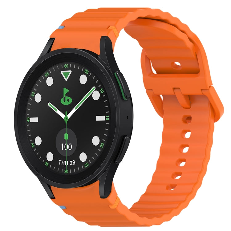 Welliges genähtes Schnellverschluss-Silikon-Uhrenarmband, für Samsung Galaxy Watch 5 Golf Edition, für Samsung Galaxy Watch 5 44mm, für Samsung Galaxy Watch 5 Pro 45mm, für Samsung Galaxy Watch 5 40mm