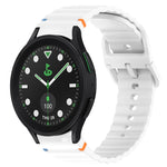 Welliges genähtes Schnellverschluss-Silikon-Uhrenarmband, für Samsung Galaxy Watch 5 Golf Edition, für Samsung Galaxy Watch 5 44mm, für Samsung Galaxy Watch 5 Pro 45mm, für Samsung Galaxy Watch 5 40mm
