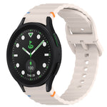 Welliges genähtes Schnellverschluss-Silikon-Uhrenarmband, für Samsung Galaxy Watch 5 Golf Edition, für Samsung Galaxy Watch 5 44mm, für Samsung Galaxy Watch 5 Pro 45mm, für Samsung Galaxy Watch 5 40mm