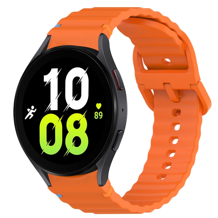 Welliges genähtes Schnellverschluss-Silikon-Uhrenarmband, für Samsung Galaxy Watch 5 Golf Edition, für Samsung Galaxy Watch 5 44mm, für Samsung Galaxy Watch 5 Pro 45mm, für Samsung Galaxy Watch 5 40mm