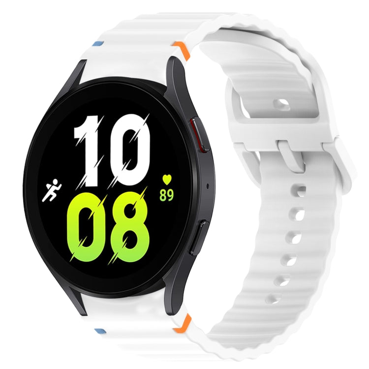 Welliges genähtes Schnellverschluss-Silikon-Uhrenarmband, für Samsung Galaxy Watch 5 Golf Edition, für Samsung Galaxy Watch 5 44mm, für Samsung Galaxy Watch 5 Pro 45mm, für Samsung Galaxy Watch 5 40mm