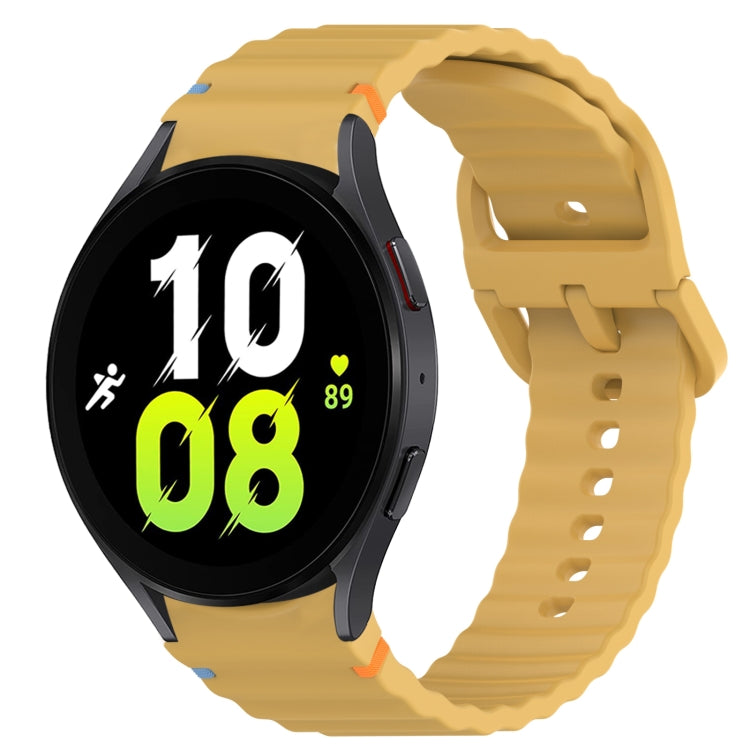 Welliges genähtes Schnellverschluss-Silikon-Uhrenarmband, für Samsung Galaxy Watch 5 Golf Edition, für Samsung Galaxy Watch 5 44mm, für Samsung Galaxy Watch 5 Pro 45mm, für Samsung Galaxy Watch 5 40mm