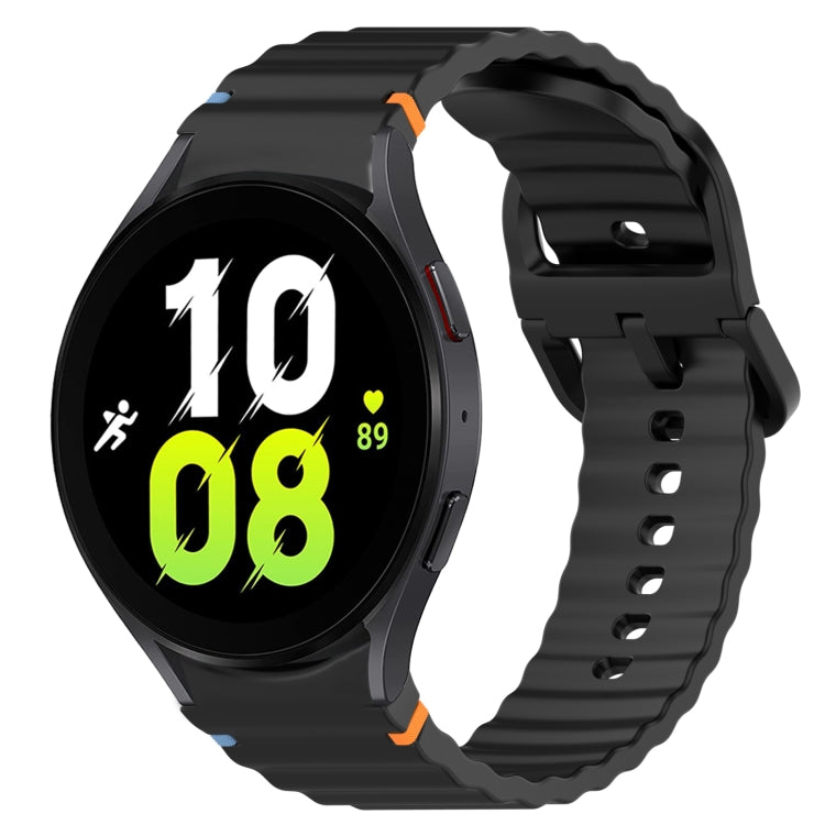 Welliges genähtes Schnellverschluss-Silikon-Uhrenarmband, für Samsung Galaxy Watch 5 Golf Edition, für Samsung Galaxy Watch 5 44mm, für Samsung Galaxy Watch 5 Pro 45mm, für Samsung Galaxy Watch 5 40mm