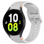 Welliges genähtes Schnellverschluss-Silikon-Uhrenarmband, für Samsung Galaxy Watch 5 Golf Edition, für Samsung Galaxy Watch 5 44mm, für Samsung Galaxy Watch 5 Pro 45mm, für Samsung Galaxy Watch 5 40mm