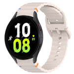 Welliges genähtes Schnellverschluss-Silikon-Uhrenarmband, für Samsung Galaxy Watch 5 Golf Edition, für Samsung Galaxy Watch 5 44mm, für Samsung Galaxy Watch 5 Pro 45mm, für Samsung Galaxy Watch 5 40mm