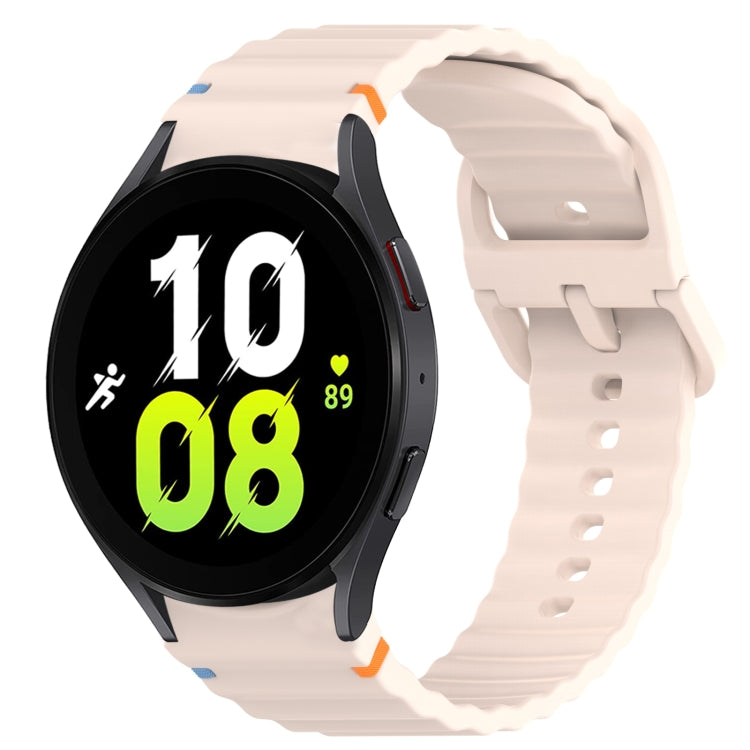 Welliges genähtes Schnellverschluss-Silikon-Uhrenarmband, für Samsung Galaxy Watch 5 Golf Edition, für Samsung Galaxy Watch 5 44mm, für Samsung Galaxy Watch 5 Pro 45mm, für Samsung Galaxy Watch 5 40mm