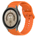 Welliges genähtes Schnellverschluss-Silikon-Uhrenarmband, für Samsung Galaxy Watch 5 Golf Edition, für Samsung Galaxy Watch 5 44mm, für Samsung Galaxy Watch 5 Pro 45mm, für Samsung Galaxy Watch 5 40mm