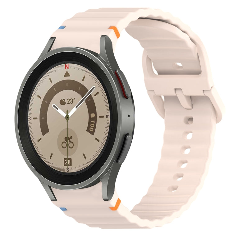 Welliges genähtes Schnellverschluss-Silikon-Uhrenarmband, für Samsung Galaxy Watch 5 Golf Edition, für Samsung Galaxy Watch 5 44mm, für Samsung Galaxy Watch 5 Pro 45mm, für Samsung Galaxy Watch 5 40mm