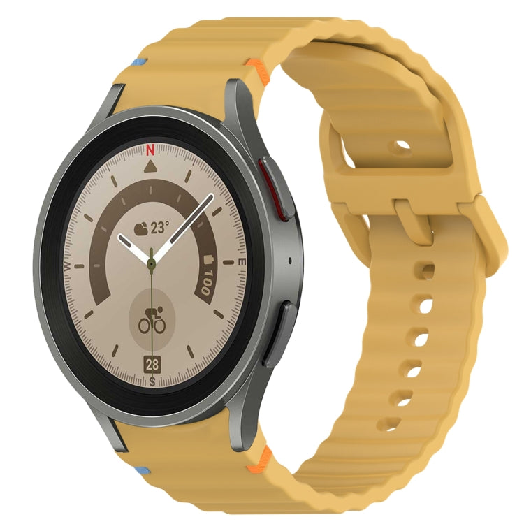 Welliges genähtes Schnellverschluss-Silikon-Uhrenarmband, für Samsung Galaxy Watch 5 Golf Edition, für Samsung Galaxy Watch 5 44mm, für Samsung Galaxy Watch 5 Pro 45mm, für Samsung Galaxy Watch 5 40mm
