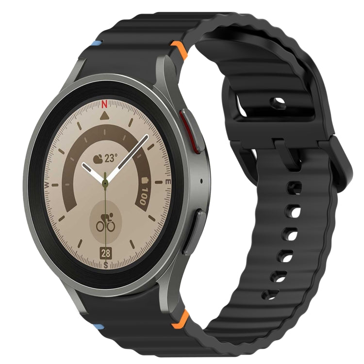 Welliges genähtes Schnellverschluss-Silikon-Uhrenarmband, für Samsung Galaxy Watch 5 Golf Edition, für Samsung Galaxy Watch 5 44mm, für Samsung Galaxy Watch 5 Pro 45mm, für Samsung Galaxy Watch 5 40mm