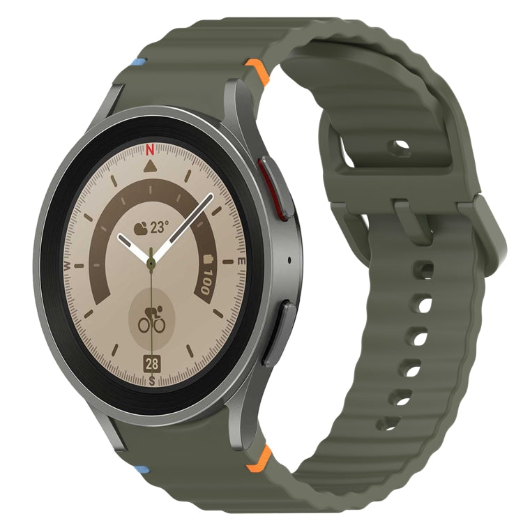 Welliges genähtes Schnellverschluss-Silikon-Uhrenarmband, für Samsung Galaxy Watch 5 Golf Edition, für Samsung Galaxy Watch 5 44mm, für Samsung Galaxy Watch 5 Pro 45mm, für Samsung Galaxy Watch 5 40mm