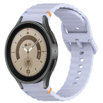 Welliges genähtes Schnellverschluss-Silikon-Uhrenarmband, für Samsung Galaxy Watch 5 Golf Edition, für Samsung Galaxy Watch 5 44mm, für Samsung Galaxy Watch 5 Pro 45mm, für Samsung Galaxy Watch 5 40mm