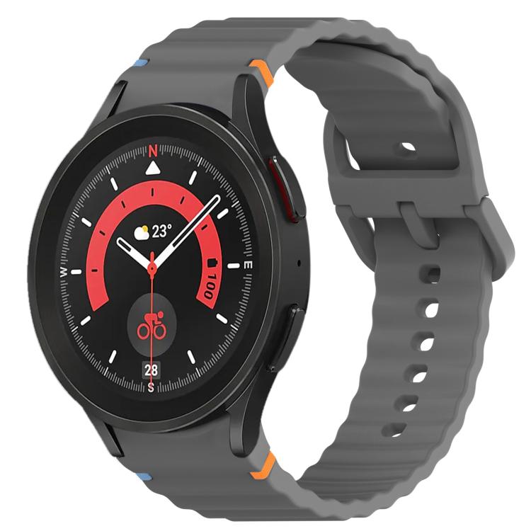 Welliges genähtes Schnellverschluss-Silikon-Uhrenarmband, für Samsung Galaxy Watch 5 Golf Edition, für Samsung Galaxy Watch 5 44mm, für Samsung Galaxy Watch 5 Pro 45mm, für Samsung Galaxy Watch 5 40mm