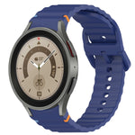 Welliges genähtes Schnellverschluss-Silikon-Uhrenarmband, für Samsung Galaxy Watch 5 Golf Edition, für Samsung Galaxy Watch 5 44mm, für Samsung Galaxy Watch 5 Pro 45mm, für Samsung Galaxy Watch 5 40mm