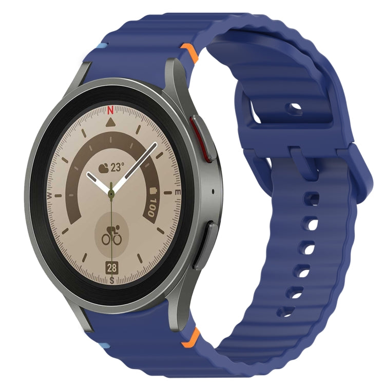 Welliges genähtes Schnellverschluss-Silikon-Uhrenarmband, für Samsung Galaxy Watch 5 Golf Edition, für Samsung Galaxy Watch 5 44mm, für Samsung Galaxy Watch 5 Pro 45mm, für Samsung Galaxy Watch 5 40mm