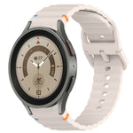 Welliges genähtes Schnellverschluss-Silikon-Uhrenarmband, für Samsung Galaxy Watch 5 Golf Edition, für Samsung Galaxy Watch 5 44mm, für Samsung Galaxy Watch 5 Pro 45mm, für Samsung Galaxy Watch 5 40mm