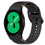 Silikonarmband mit Wellenmuster und Schnellverschluss, passend für Samsung Galaxy Watch 4 (44 mm), Samsung Galaxy Watch 4 (40 mm), Samsung Galaxy Watch 4 Classic (46 mm) und Samsung Galaxy Watch 4 Classic (42 mm).