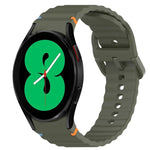 Silikonarmband mit Wellenmuster und Schnellverschluss, passend für Samsung Galaxy Watch 4 (44 mm), Samsung Galaxy Watch 4 (40 mm), Samsung Galaxy Watch 4 Classic (46 mm) und Samsung Galaxy Watch 4 Classic (42 mm).