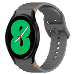 Silikonarmband mit Wellenmuster und Schnellverschluss, passend für Samsung Galaxy Watch 4 (44 mm), Samsung Galaxy Watch 4 (40 mm), Samsung Galaxy Watch 4 Classic (46 mm) und Samsung Galaxy Watch 4 Classic (42 mm).