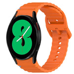 Silikonarmband mit Wellenmuster und Schnellverschluss, passend für Samsung Galaxy Watch 4 (44 mm), Samsung Galaxy Watch 4 (40 mm), Samsung Galaxy Watch 4 Classic (46 mm) und Samsung Galaxy Watch 4 Classic (42 mm).
