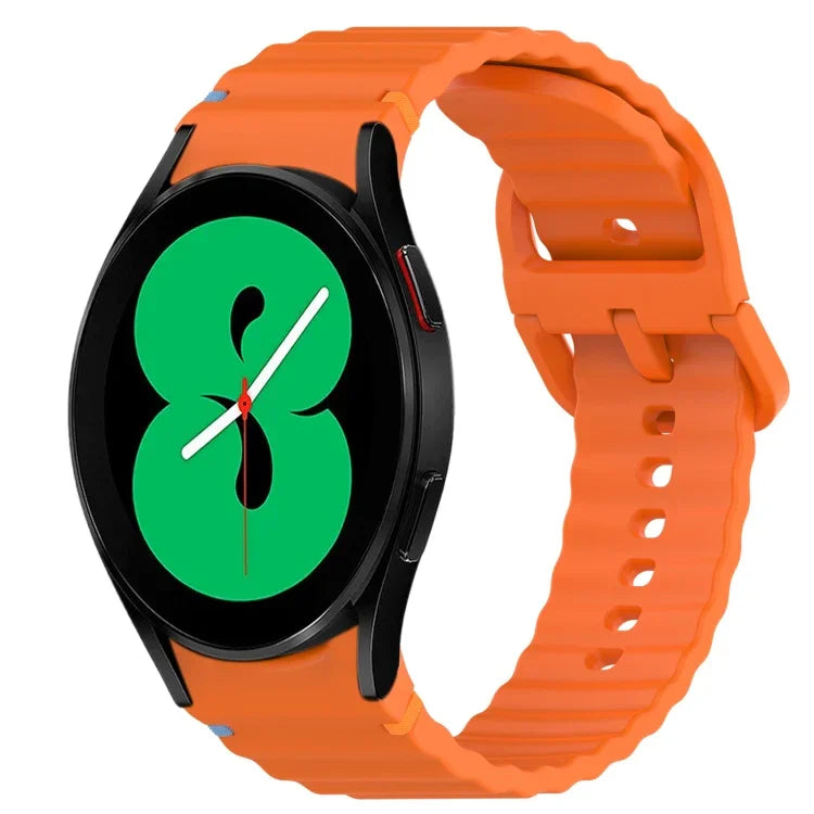 Silikonarmband mit Wellenmuster und Schnellverschluss, passend für Samsung Galaxy Watch 4 (44 mm), Samsung Galaxy Watch 4 (40 mm), Samsung Galaxy Watch 4 Classic (46 mm) und Samsung Galaxy Watch 4 Classic (42 mm).