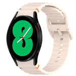 Silikonarmband mit Wellenmuster und Schnellverschluss, passend für Samsung Galaxy Watch 4 (44 mm), Samsung Galaxy Watch 4 (40 mm), Samsung Galaxy Watch 4 Classic (46 mm) und Samsung Galaxy Watch 4 Classic (42 mm).