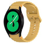 Silikonarmband mit Wellenmuster und Schnellverschluss, passend für Samsung Galaxy Watch 4 (44 mm), Samsung Galaxy Watch 4 (40 mm), Samsung Galaxy Watch 4 Classic (46 mm) und Samsung Galaxy Watch 4 Classic (42 mm).