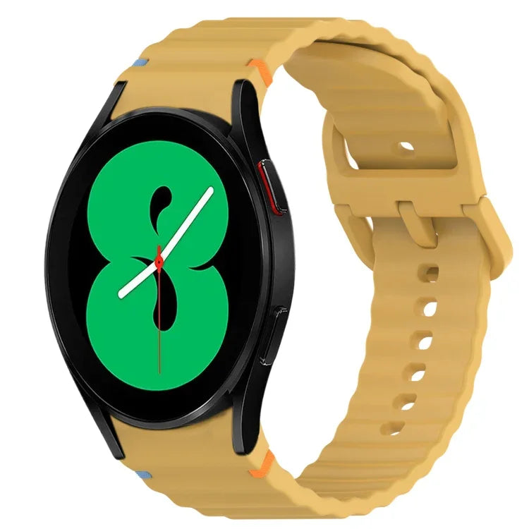 Silikonarmband mit Wellenmuster und Schnellverschluss, passend für Samsung Galaxy Watch 4 (44 mm), Samsung Galaxy Watch 4 (40 mm), Samsung Galaxy Watch 4 Classic (46 mm) und Samsung Galaxy Watch 4 Classic (42 mm).